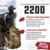 Badlands 2200 Large Hunting Backpack with Built-in Meat Hauler (Realtree Edge)