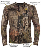 Scent Blocker Men's Underguard Base Top in Mossy Oak Country (Size: M, L, XL, 2XL, 3XL)