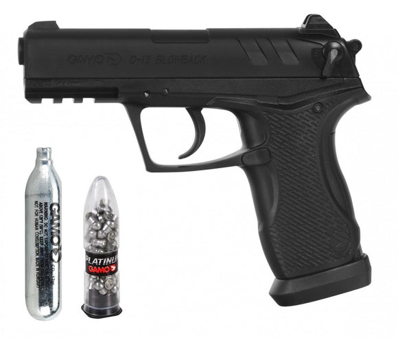 Gamo C-15 Blowback Bone Collector Black BB/Pellet Air Pistol (Refurbished)