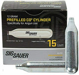 Sig Sauer AC-12-15 12 Gram Prefilled 15 Pack CO2 Cylinder Cartridges