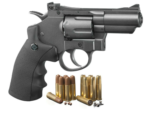 Crosman CO2 Powered Dual Ammo Full Metal Snub Nose Air Revolver Pistol (Refurbished)