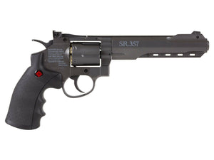Crosman SR357 CO2 Powered Full Auto BB Black Metal Revolver Air Pistol (Refurbished)