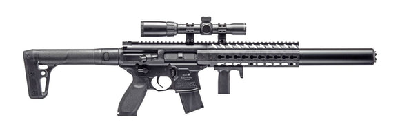 Sig Sauer MCX .177 Cal CO2 Powered 1-4x24mm Scope Air Rifle (30 Rounds), Black